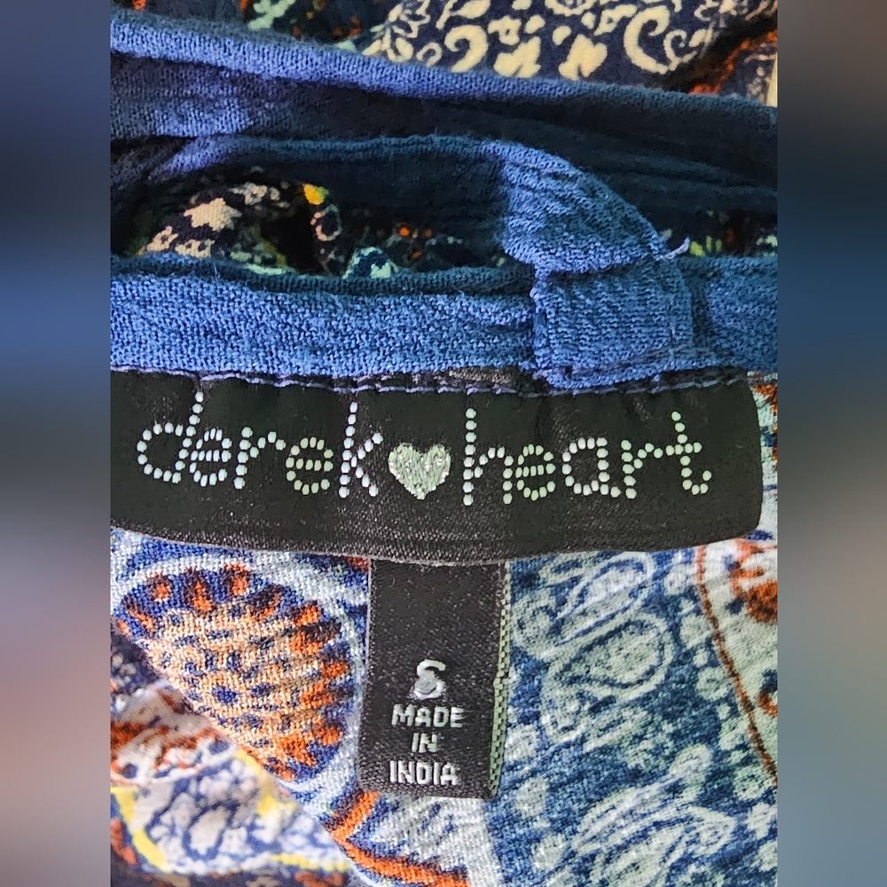Derek Heart Blue Elephant Pattern Sleeveless Dress Women's Size S - Picture 13 of 15
